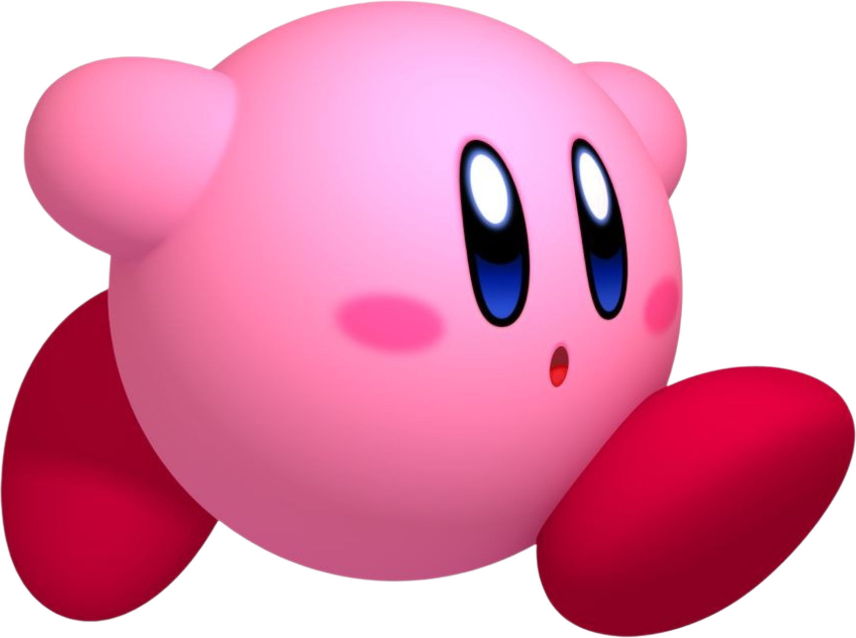 Pink game mascot character peeking from the corner